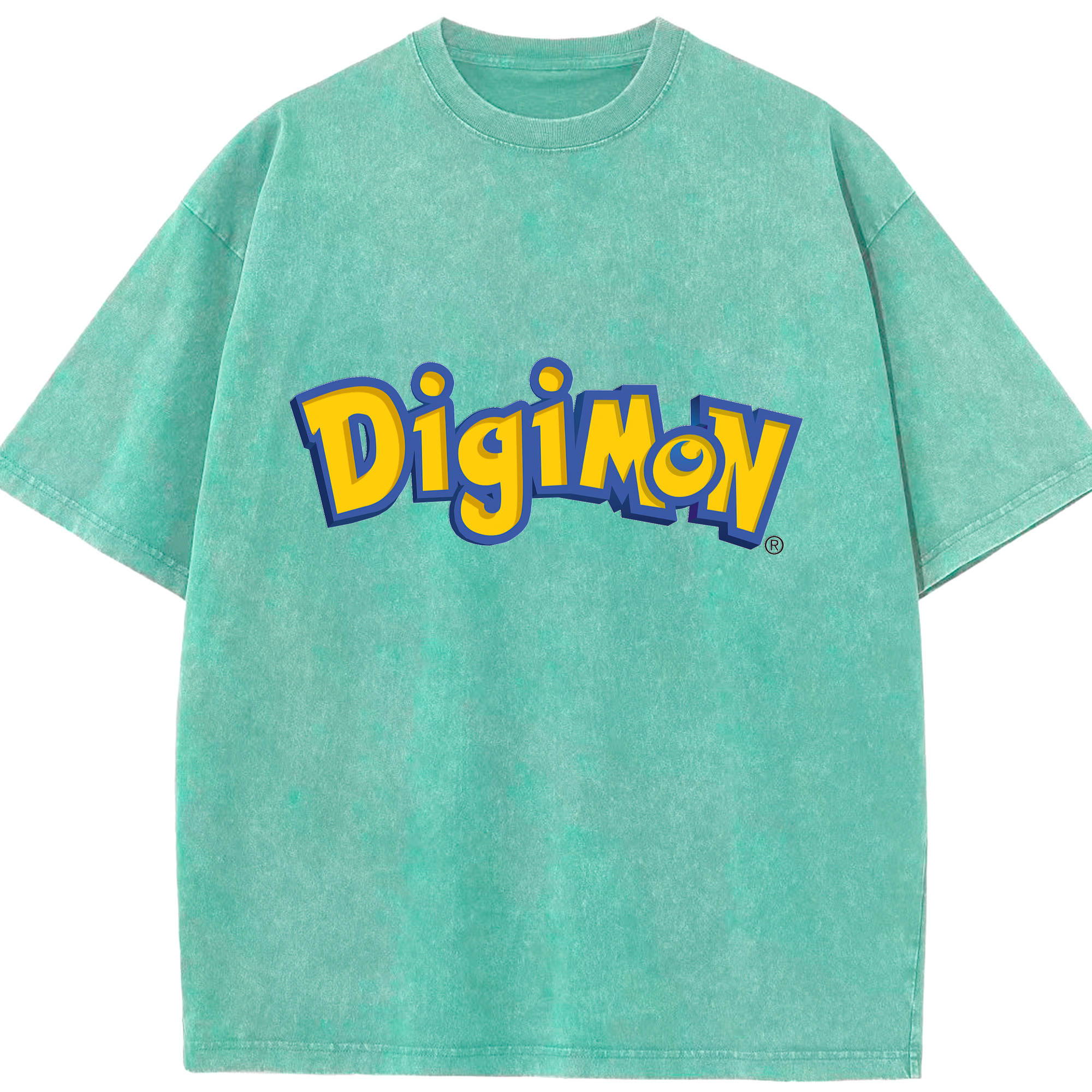 （画像用） Digimon デジタルモンスター/デジモン 綿100% ヴィンテージ風 半袖Tシャツ（フロントプリント）